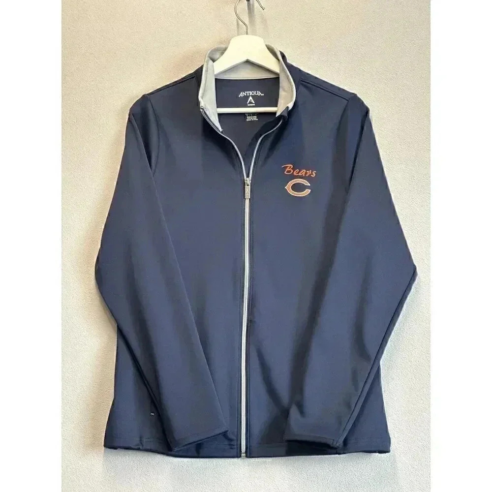 Antigua Women's Chicago Bears Navy Blue Size Large Full Zip‎ Up Jacket